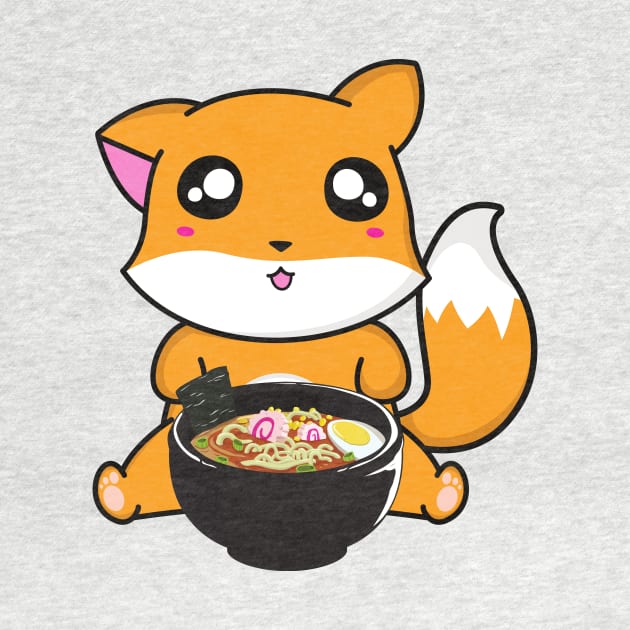 Wholesome Fox Eating Ramen by KindToEarth